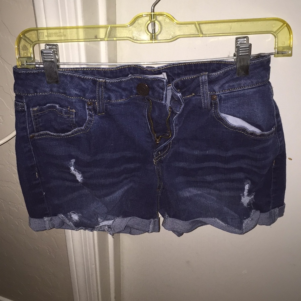 midi blue jean shorts